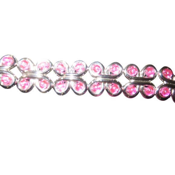 Elliott Lucca Fuchsia Pink Satin Intricate Rhinestone Beaded Handle evening bag - Picture 3 of 8